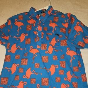 Two volcom button shirts XXL Is but an american extra large